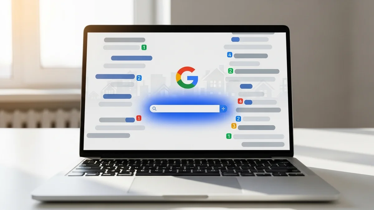 Ilustração representando seo para corretores: apareça no google em 2026 — artigo do blog givanildo.com.br